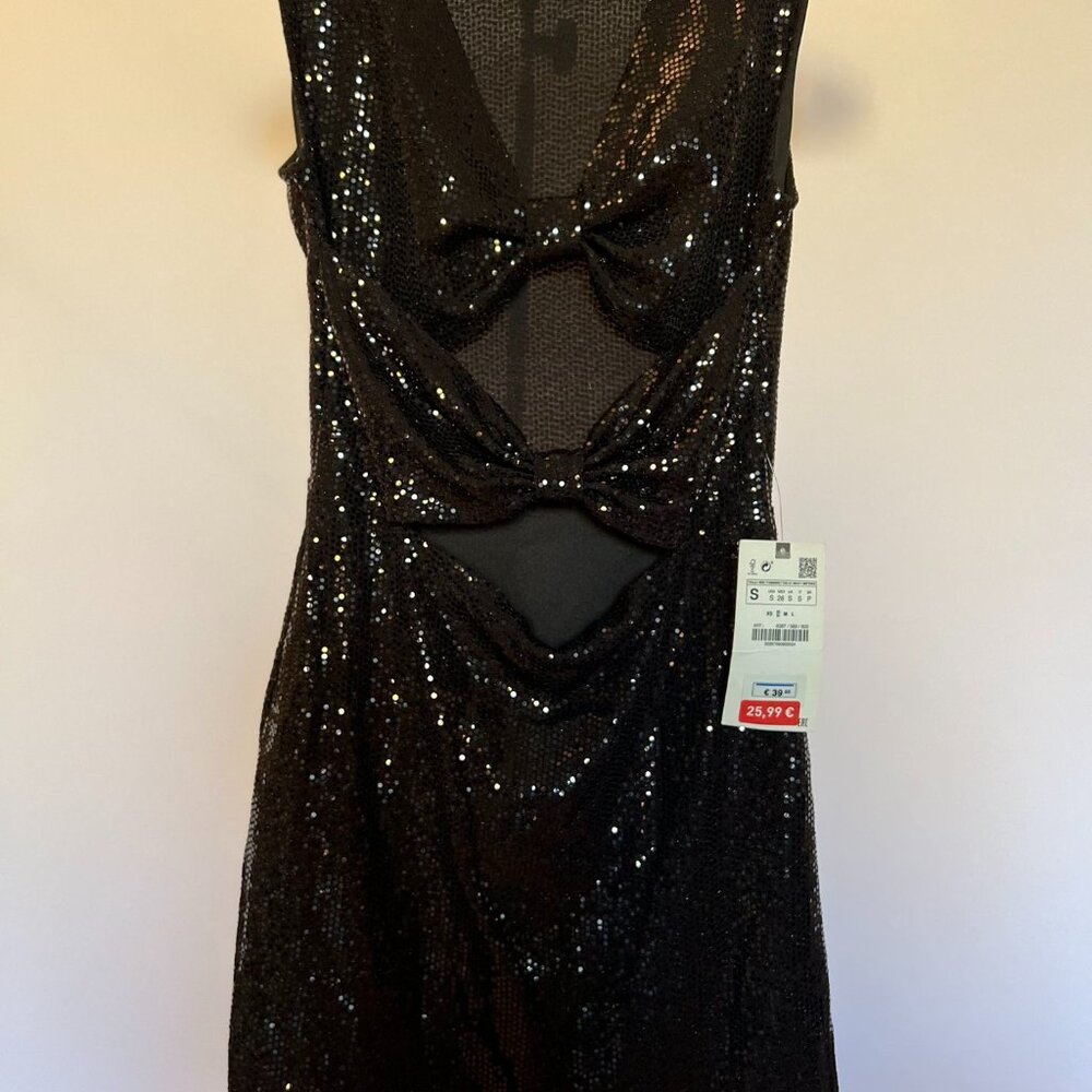 ZARA Black Sparkle Party Dress – Size XS